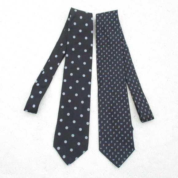 2 BROOKS BROTHERS NECKTIES! BLACK PATTERNED SILK. - Picture 6 of 8